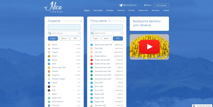 Nicechange.org – Обзор и отзыв. Пополнение счёта платёжных систем и вывод средств в фиат для инвесторов