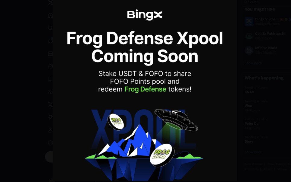 Xpool Frog Defense (FOFO) на BingX: стейкинг USDT и FOFO
