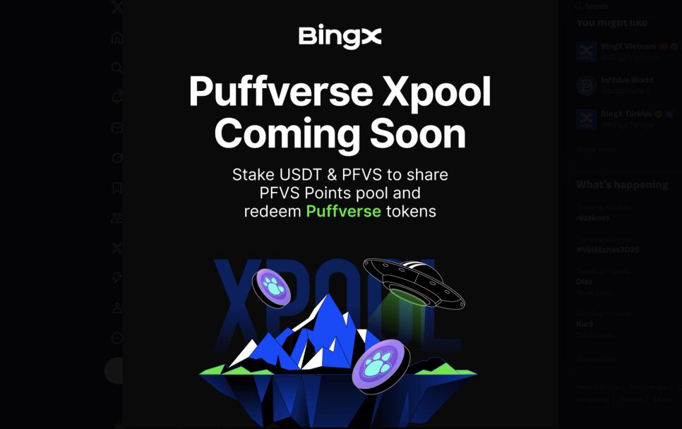 Xpool Puffverse (PFVS) на BingX: стейкинг USDT и PFVS